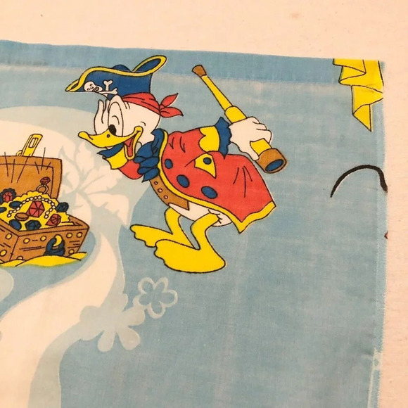 Vintage Disney Mickey Mouse Twin Flat Sheet  Frontierland Bedding Pacific 93x62 - Picture 13 of 16